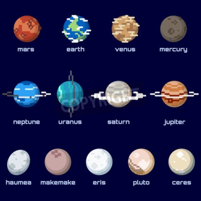 Fotobehang Grafische set van planeten