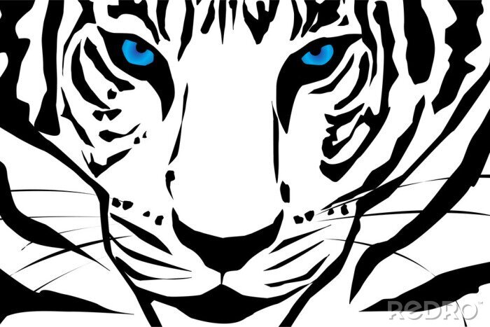 Fotobehang Grafische voorstelling van een tijger