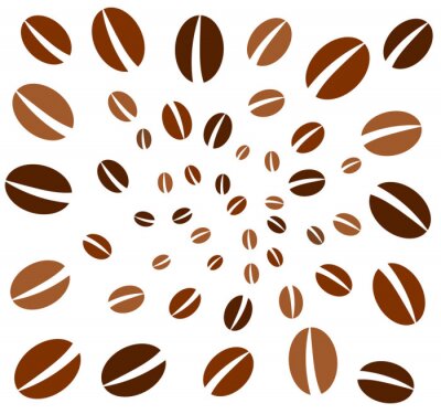 Fotobehang Grafische voorstelling van koffiebonen