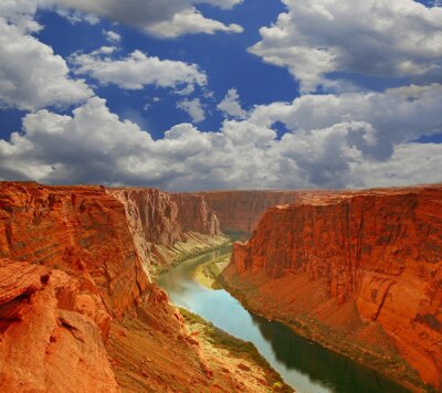 Fotobehang Grand Canyon en blauwe lucht