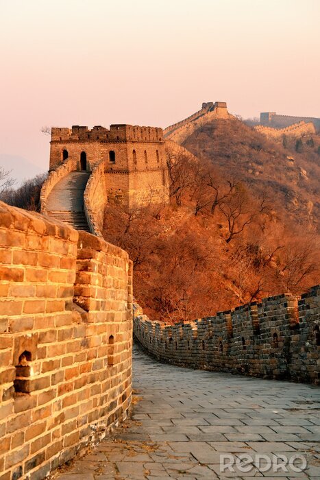 Fotobehang Great Wall sunset