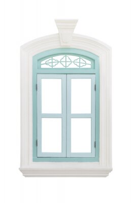 Fotobehang Green classic window frame isolated