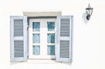 Fotobehang Griekenland venster santorini stijl