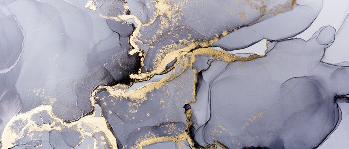 Fotobehang Grijs marmer met goud