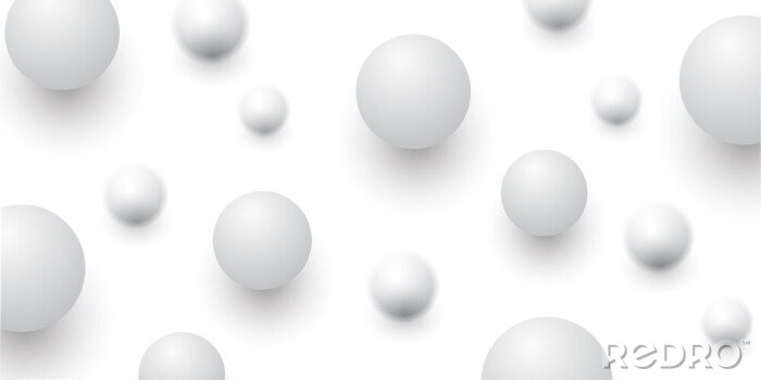 Fotobehang Grijze ballen op witte achtergrond