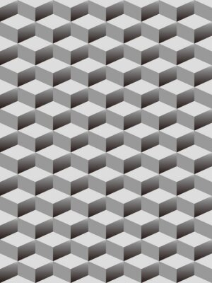Fotobehang Grijze driedimensionale kubussen