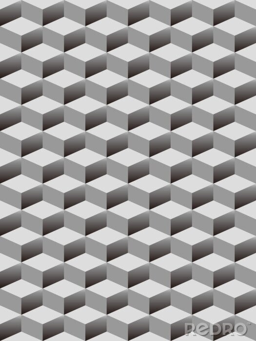 Fotobehang Grijze driedimensionale kubussen