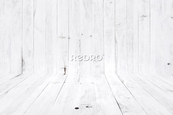 Fotobehang Grijze en witte houten structuur