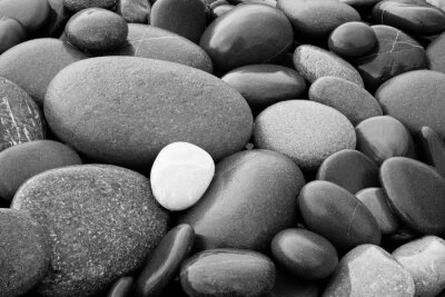 Fotobehang Grijze en witte ovale stenen