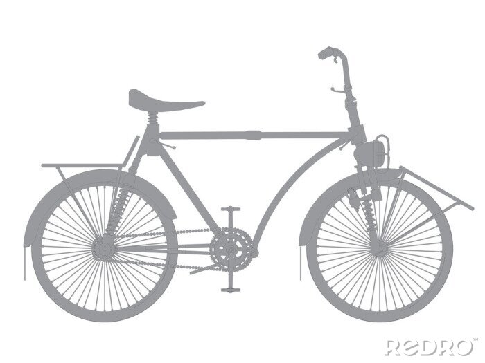 Fotobehang Grijze fiets