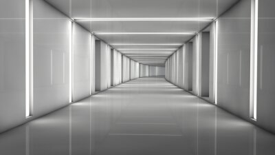 Fotobehang Grijze futuristische tunnel