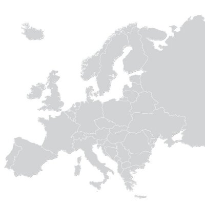 Grijze kaart met Europa