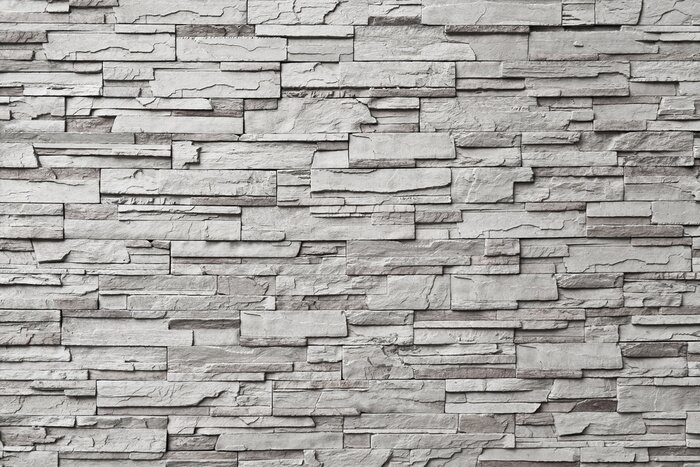 Fotobehang Grijze leistenen muur