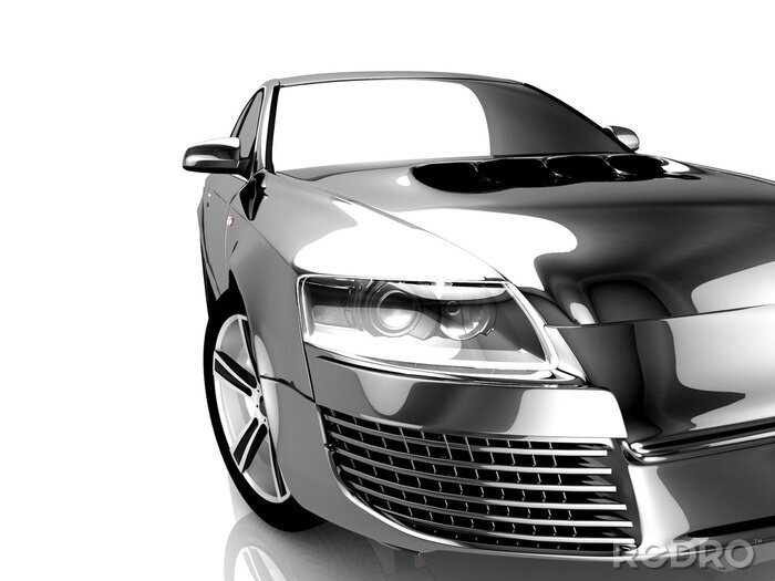 Fotobehang Grijze motorkap