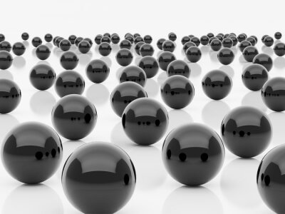 Fotobehang Grijze spiegelende ballen in wit