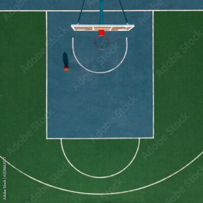 Fotobehang Groen basketbalveld