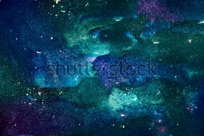 Fotobehang Groen-Blauwe galaxy