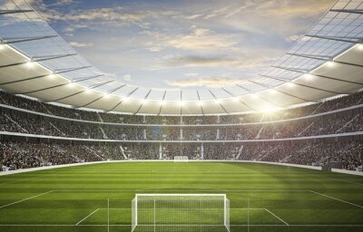 Groen grasveld in het stadion