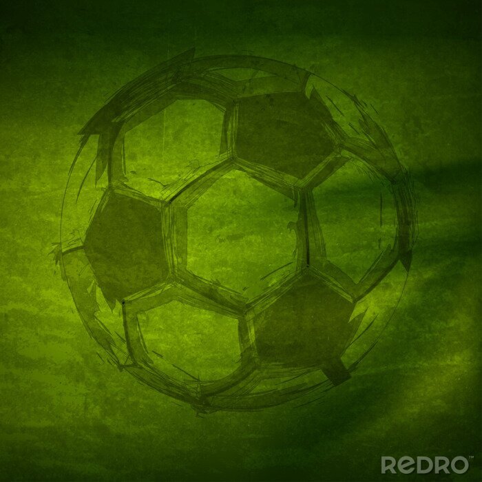 Fotobehang Groene bal op de grasmat