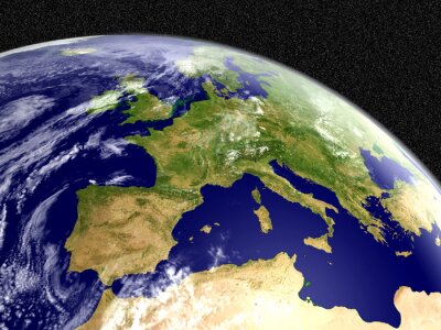Fotobehang Groene continenten op aarde