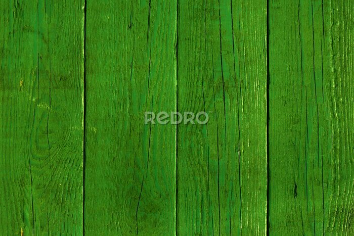 Fotobehang Groene houten planken achtergrond
