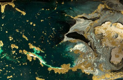 Fotobehang Groene marmeren lagune