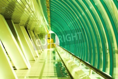 Fotobehang Groene moderne tunnel