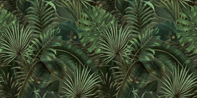 Fotobehang Groene palmbladeren