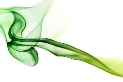 Fotobehang Groene rook op witte achtergrond