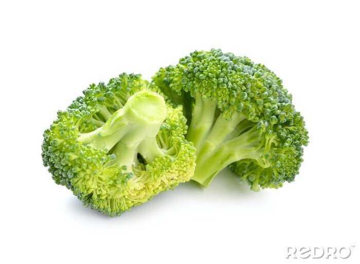 Fotobehang Groenten broccoli op witte achtergrond