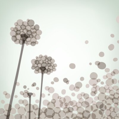 Sticker Grote bloemen in een abstracte vorm