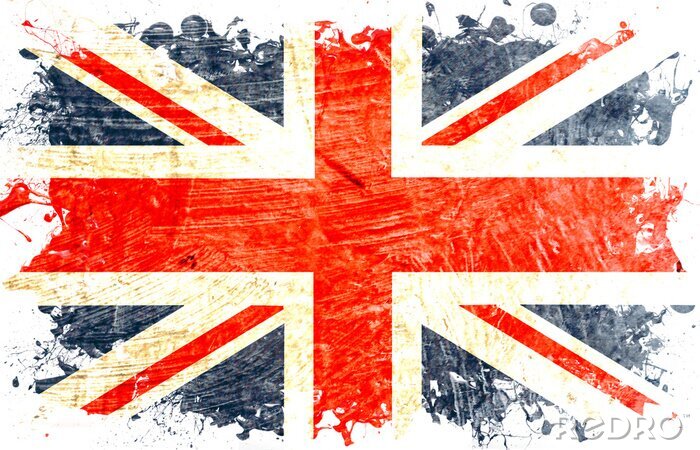 Fotobehang Grunge Britse vlag