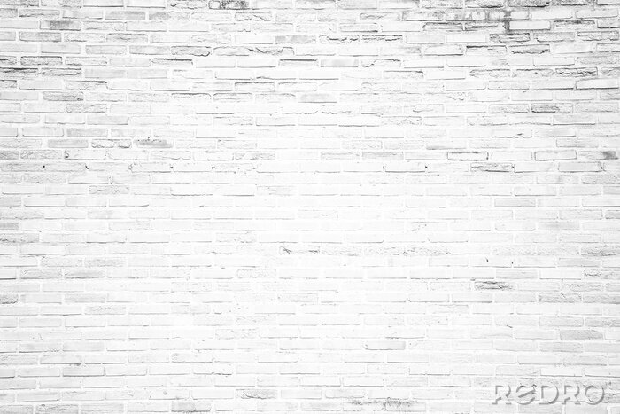 Fotobehang Grunge witte bakstenen muur textuur achtergrond