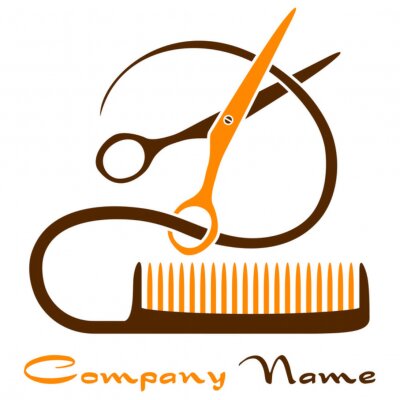 Fotobehang Haircut - logo
