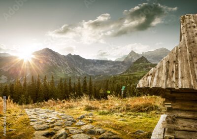 Fotobehang Hala Gąsienicowa landschap Poolse bergen