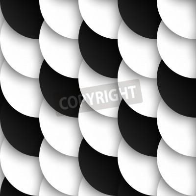 Fotobehang Halve zwart-witte 3D cirkels