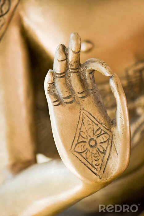 Fotobehang Hand van de gouden Boeddha