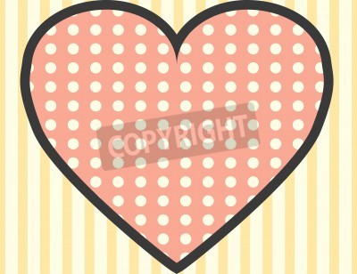 Fotobehang Hart op een achtergrond van strepen