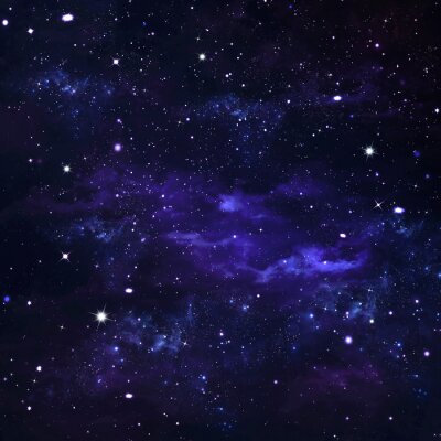 Fotobehang Heelal op een blauwe achtergrond