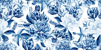 Fotobehang Heerlijke blauwe bloemen