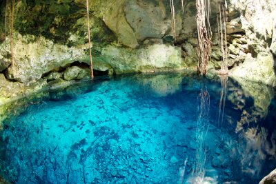 Fotobehang Helder water in een grot