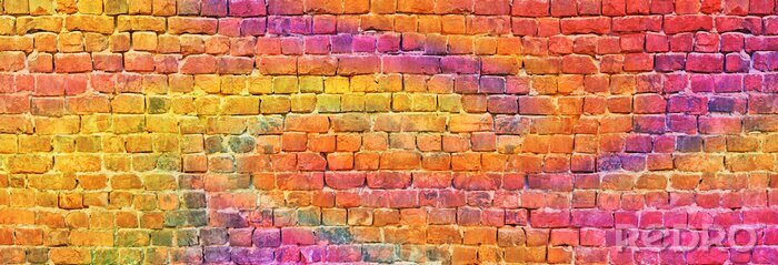 Fotobehang Heldere bakstenen muur