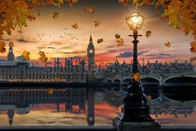 Fotobehang Herfst Londen met uitzicht op de Big Ben