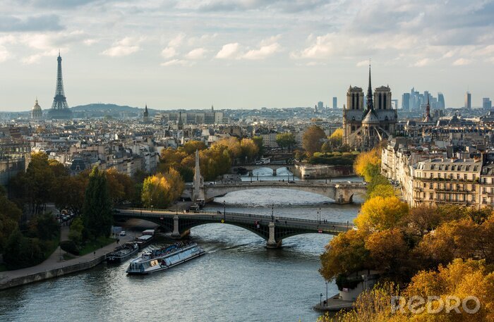 Fotobehang Herfst panorama van Parijs