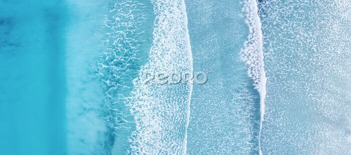 Fotobehang Het blauw van schuimende oceaangolven