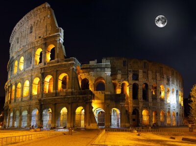 Het Colosseum, Rome. Mening van de nacht
