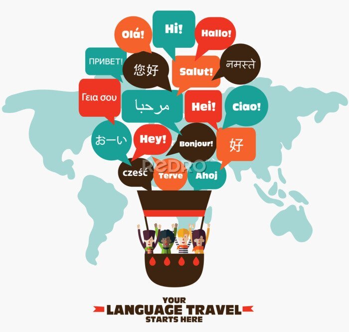 Fotobehang Het concept van een taalreis