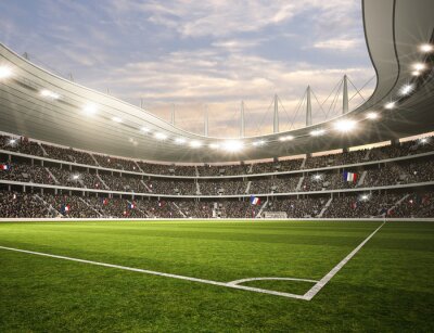 Fotobehang Het interieur van het stadion bij schemering