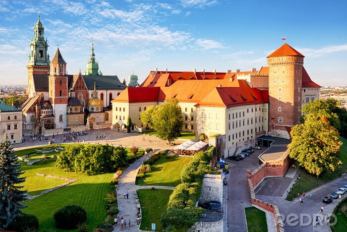 Fotobehang Het kasteel van Wawel op dag - Krakow