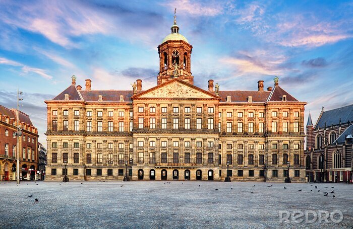Fotobehang Het Koninklijk Paleis in Amsterdam